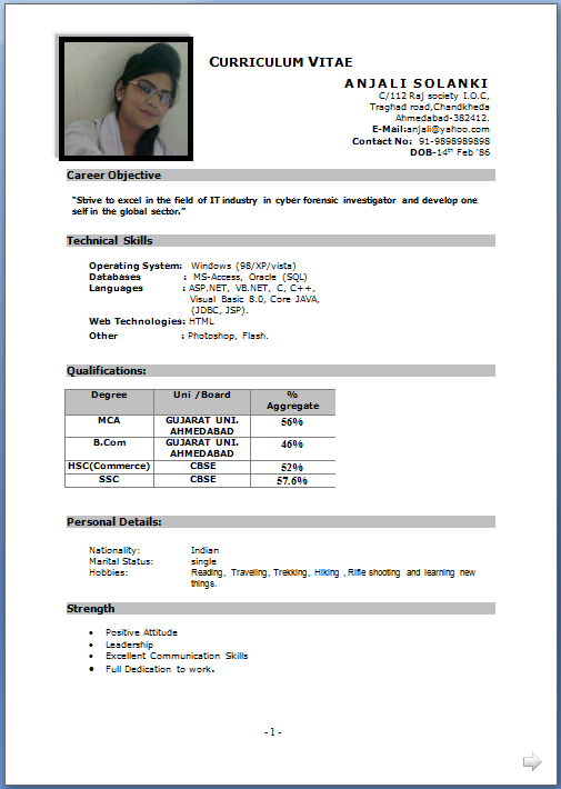 Asp net experience resume sample